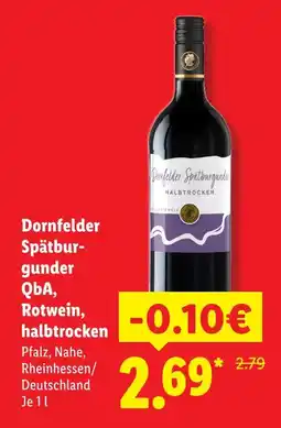 Lidl Dornfelder spätburgunder qba, rotwein, halbtrocken Angebot