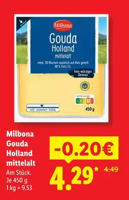 Lidl Milbona gouda holland mittelalt Angebot