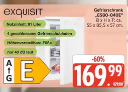 Marktkauf Exquisit gefrierschrank gs80-040e Angebot