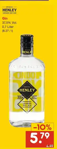 Netto Marken-Discount Henley london dry gin Angebot