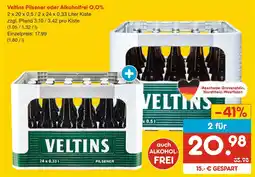 Netto Marken-Discount Veltins pilsener oder alkoholfrei 0,0% Angebot