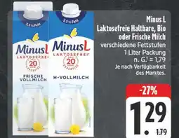 Edeka Minus l laktosefreie haltbare, bio oder frische milch Angebot