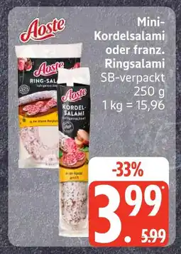 Edeka Aoste mini-kordelsalami Angebot