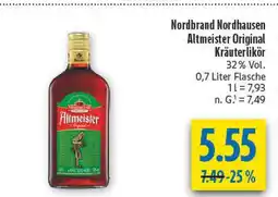 diska Nordbrand nordhausen altmeister original kräuterlikör Angebot