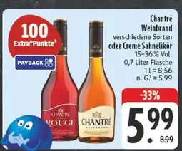E-Center Chantre weinbrand oder creme sahnelikör Angebot