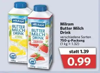 Combi Milram Butter Milch Drink 750g Angebot