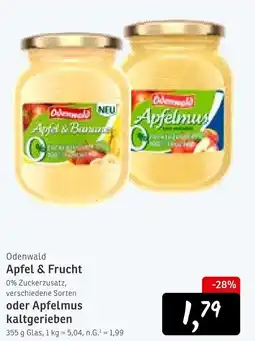 KONSUM Odenwald Apfel & Frucht oder Apfelmus kaltgerieben Angebot
