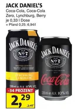 Lösch Depot JACK DANIEL'S Coca-Cola, Coca-Cola Zero, Lynchburg, Berry Angebot
