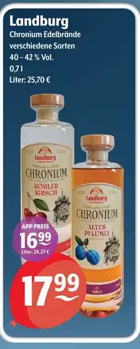 Getränke Hoffmann Landburg Chronium Edelbrände Angebot