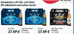 Getränke Hoffmann Krombacher 0,0% Pils, 0,0% Herb, Pils Alkoholfrei Angebot