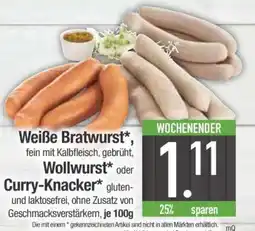 Edeka Weiße Bratwurst, Wollwurst oder Curry-Knacker Angebot