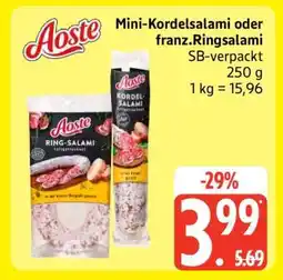 Edeka Mini-Kordelsalami oder franz. Ringsalami Angebot