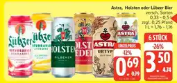 Edeka Astra, Holsten oder Lübzer Bier Angebot