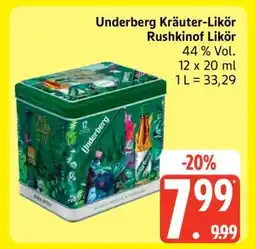 Edeka Underberg Kräuter-Likör Rushkinof Likör Angebot