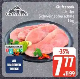 Edeka Kluftsteak aus der Schweineoberschale Angebot