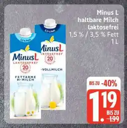 Edeka Minus L haltbare Milch laktosefrei Angebot