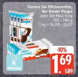 Edeka Ferrero 5er Milchschnitte, 4er Kinder Pingui oder 3er Maxi King Angebot