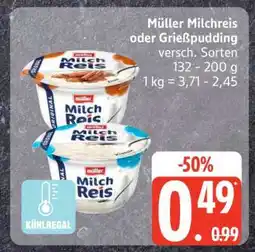 Edeka MÜLLER Milchreis oder Grießpudding Angebot