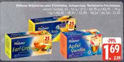 Edeka Meßmer Kräutertee oder Früchtetee, Schwarztee, Verfeinerte Früchtetees Angebot