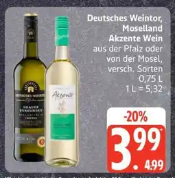 Edeka Deutsches Weintor, Moselland Akzente Wein Angebot