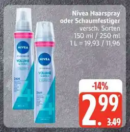 Edeka NIVEA Haarspray oder Schaumfestiger Angebot