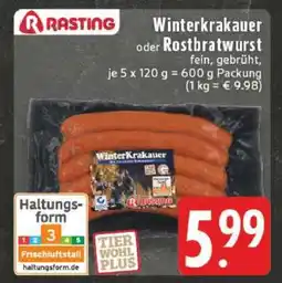 Edeka Winterkrakauer oder Rostbratwurst Angebot