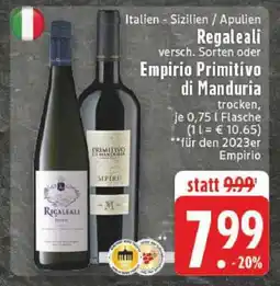 Edeka Regaleali oder Empirio Primitivo di Manduria Angebot