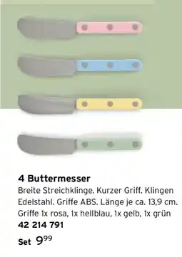Tchibo 4 Buttermesser Angebot