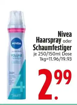Edeka NIVEA Haarspray oder Schaumfestiger Angebot