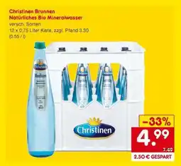 Netto Marken-Discount Christinen Brunnen Natürliches Bio Mineralwasser Angebot