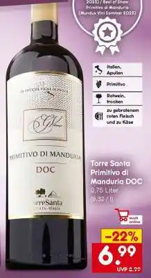 Netto Marken-Discount Torre Santa Primitivo di Manduria DOC Angebot
