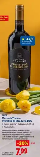 Lidl Masseria Trajone Primitivo di Manduria DOC Angebot