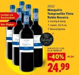 Lidl Mezquiriz Tempranillo Tinto Roble Navarra Angebot