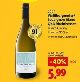 Lidl Weißburgunder/Sauvignon Blanc QbA Rheinhessen Angebot