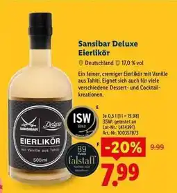 Lidl Sansibar Deluxe Eierlikör Angebot