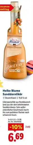 Lidl Heiko Blume Sanddornlikör Angebot