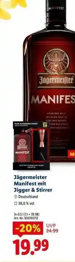 Lidl Jägermeister Manifest mit Jigger & Stirrer Angebot