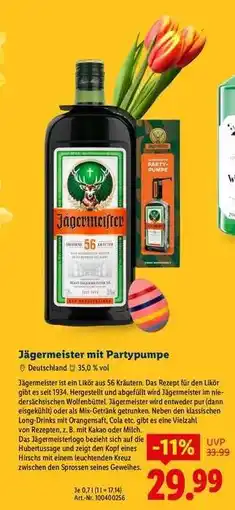 Lidl Jägermeister mit Partypumpe Angebot