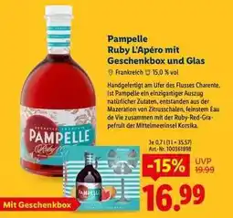 Lidl Pampelle Ruby L'Apéro mit Geschenkbox und Glas Angebot