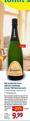 Lidl Bio Codorníu Cava Edición Limitada Cuvée 150 Aniversario Angebot
