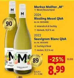 Lidl Sauvignon Blanc QbA Angebot