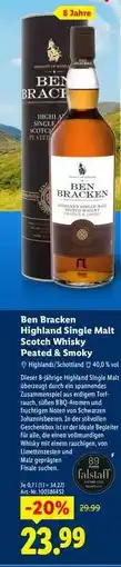 Lidl Ben Bracken Highland Single Malt Scotch Whisky Peated & Smoky Angebot