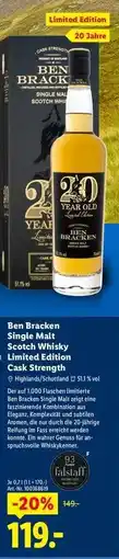 Lidl Ben Bracken Single Malt Scotch Whisky Limited Edition Cask Strength Angebot