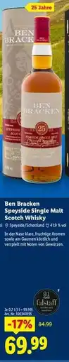 Lidl Ben Bracken Speyside Single Malt Scotch Whisky Angebot