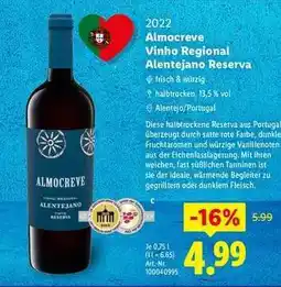 Lidl Almocreve Vinho Regional Alentejano Reserva Angebot