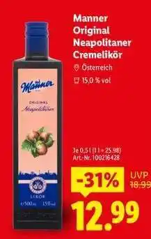 Lidl Manner Original Neapolitaner Cremelikör Angebot