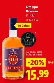 Lidl Grappa Riserva Angebot