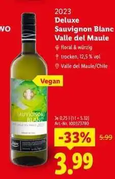 Lidl Deluxe Sauvignon Blanc Valle del Maule Angebot