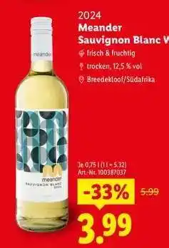 Lidl Meander Sauvignon Blanc Angebot