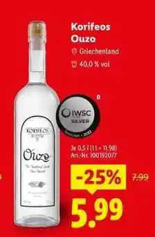 Lidl Korifeos Ouzo Angebot